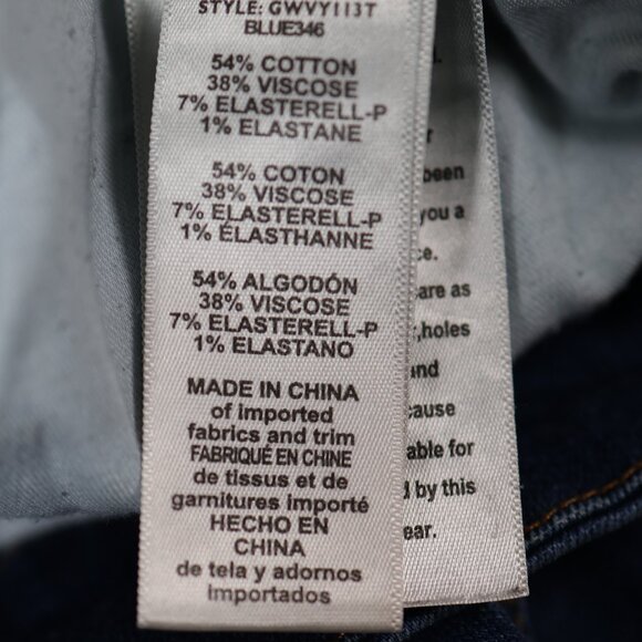 Good American Jeans Womens 14 32 Blue Good Waist Denim Distressed Whiskering - Picture 9 of 14